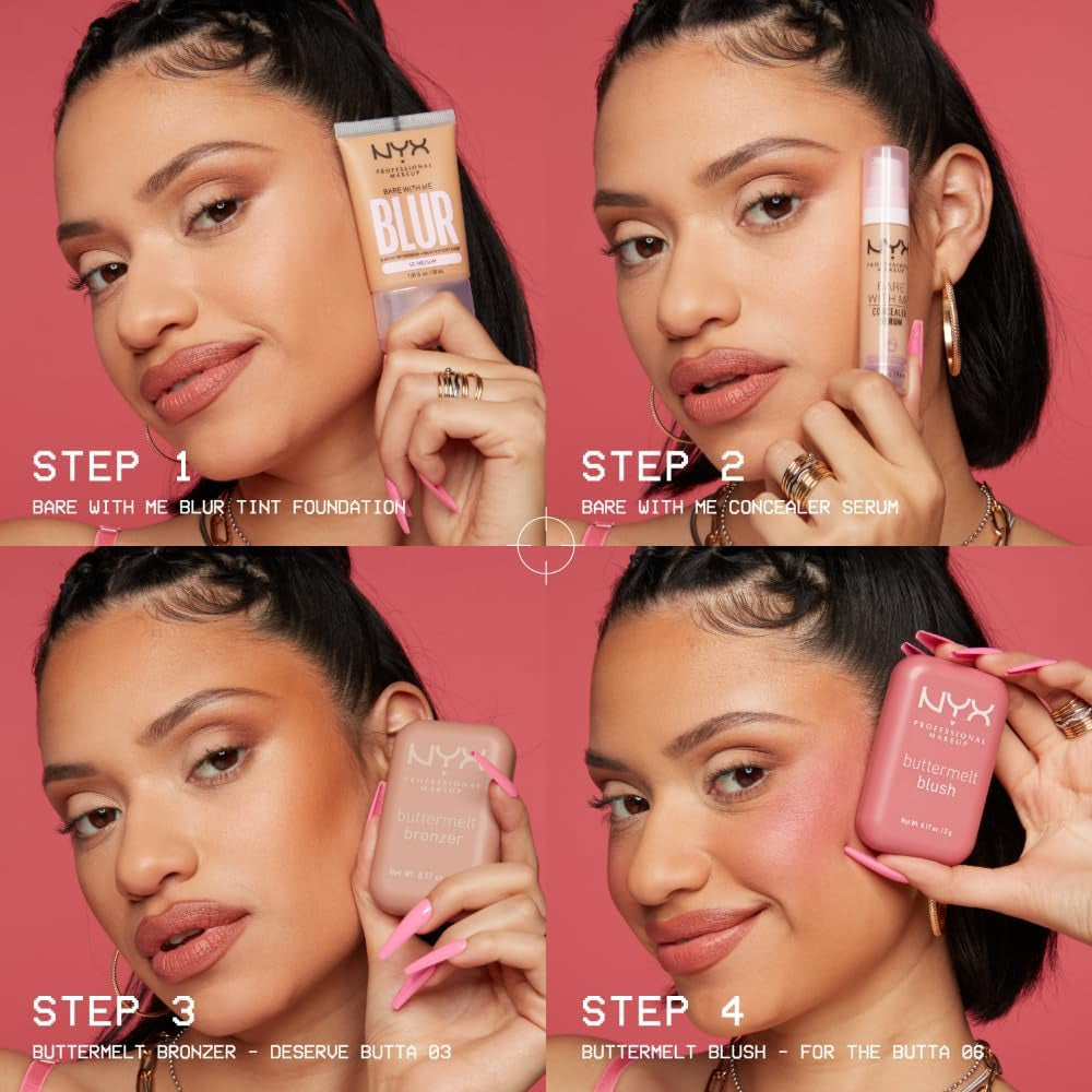 NYX PROFESSIONAL MAKEUP Rubor En Polvo Buttermelt, Resistente a La Decoloración Y a La Transferencia, Hasta 12 Horas De Uso, Fórmula Vegana - Feeling Butta