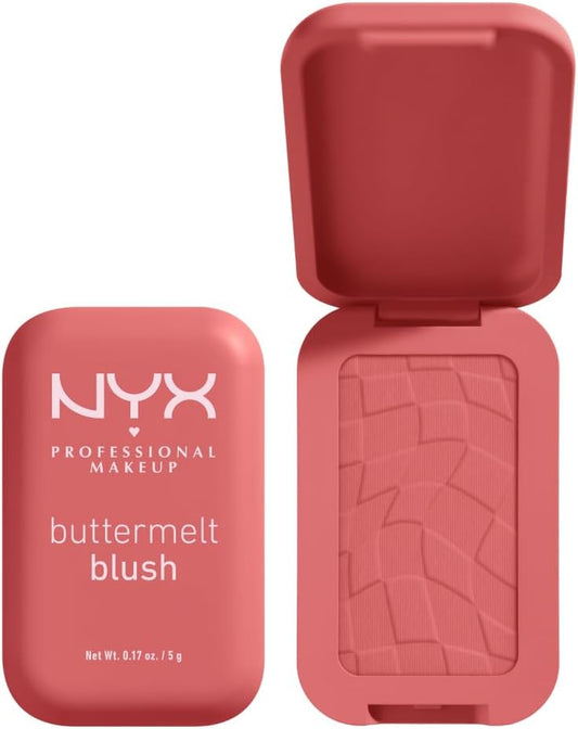 NYX PROFESSIONAL MAKEUP Rubor En Polvo Buttermelt, Resistente a La Decoloración Y a La Transferencia, Hasta 12 Horas De Uso, Fórmula Vegana - Feeling Butta